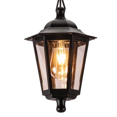Pendente Grego Externo Luminária 18x58cm Bivolt Preto Dital Termoplástico