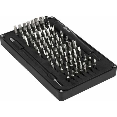 Jogo de bits/ponteiras de precisão com 66 peças encaixe sextavado de 4 mm VONDER