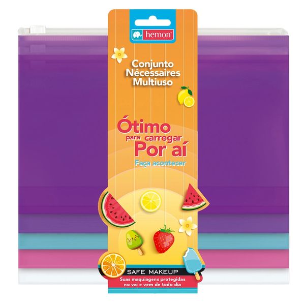 Pasta Zip Bag Chies Safe Make Up Sanfonada com 5 Unidades Pasta Zip Bag Chies Safe Make Up Sanfonada com 5 Unidades