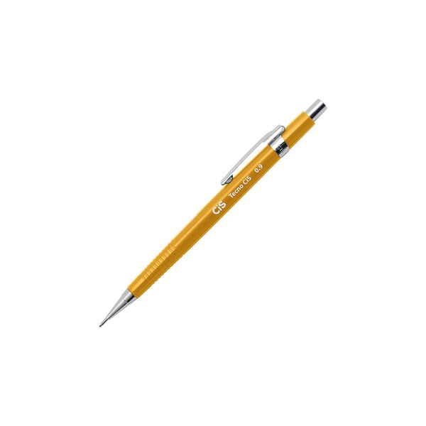 Lapiseira Cis Tecno Plus 0.9mm Amarela com Mina Refil 0.9mm