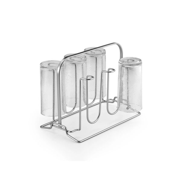 Porta Copos Arthi Cromo Fosco para 6 Copos