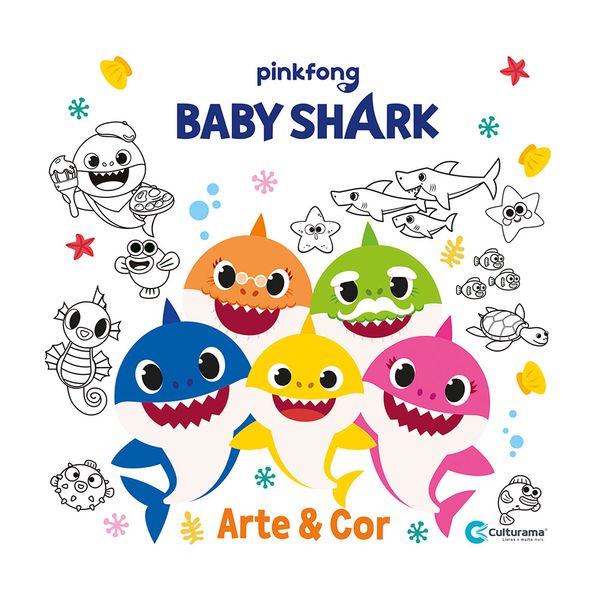 Livro Infantil Culturama Arte e Cor Baby Shark Livro Infantil Culturama Arte e Cor Baby Shark