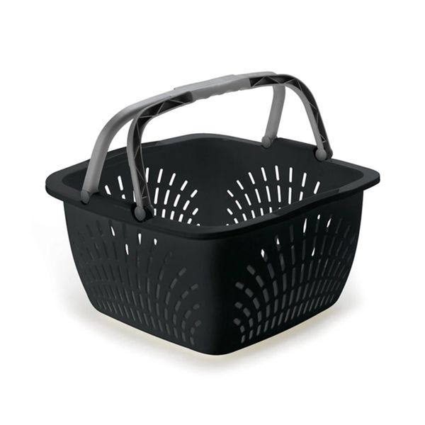 Cesto Multiuso Dasplast em Plástico Preto com Alça 38,5cm Cesto Multiuso Dasplast em Plástico Preto com Alça 38,5cm