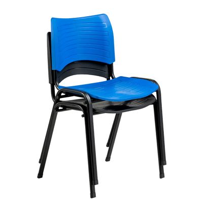 Cadeira Fit com Assento e Encosto em Polipropileno Azul Roal