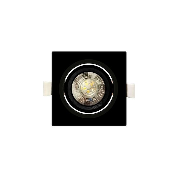 Spot de Embutir de Led Taschibra Alltop MR16 Quadrado 5W Bivolt Preto Preto / 3000K - Luz Amarela