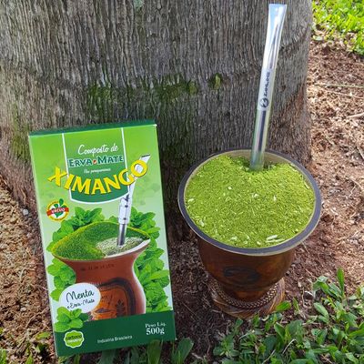 Kit 3 Erva Mate 500g cada Chimarrão Composta Menta À Vacuo Ximango Mate