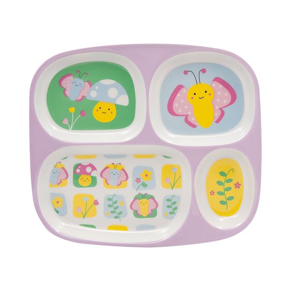 Prato Infantil em Melamina com 4 Divisórias Le Baby Butterfly Prato Infantil em Melamina com 4 Divisórias Le Baby Butterfly