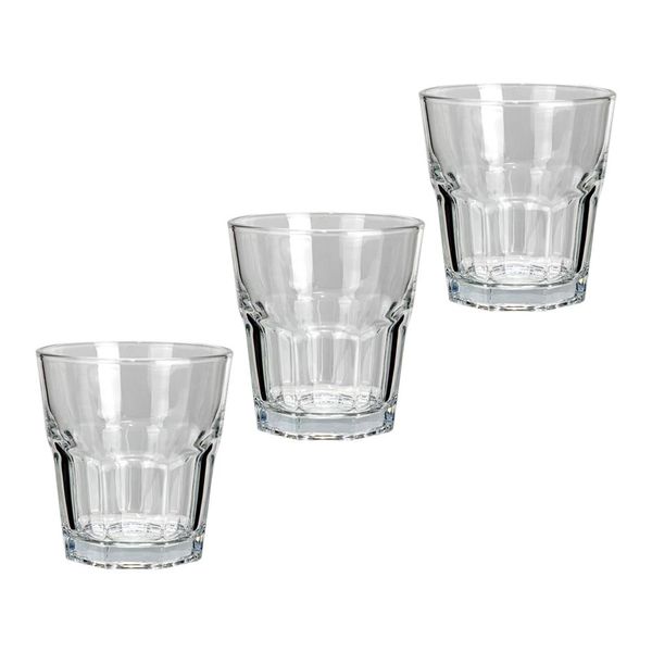 Jogo de Copos Le Caribe em Vidro Incolor 3 Peças 280ml