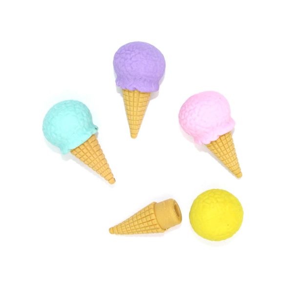 Mini Borracha Le Ice Cream Color com 04 unidades Mini Borracha Le Ice Cream Color com 04 unidades