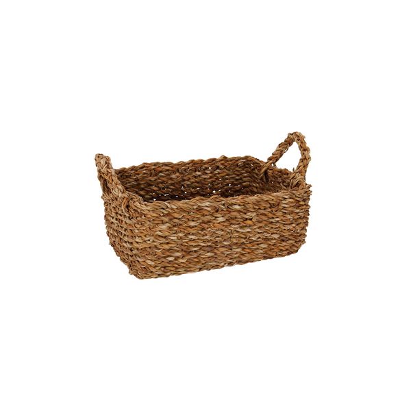 Cesta Le Dhaka de Rattan Bege com Alça Retangular 32x23x13cm