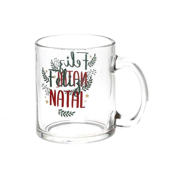 Caneca de Vidro Natal Le 340ml - Item Sortido