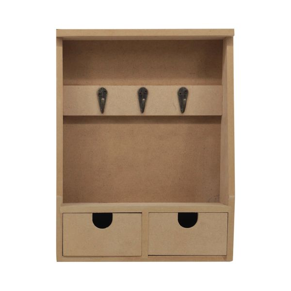 Porta Chaves Le Mdf Retangular com 2 Gavetas 22x29x8cm Porta Chaves Le Mdf Retangular com 2 Gavetas 22x29x8cm