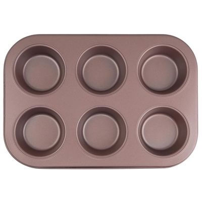 Forma para Cupcake Le em Aço com 6 Divisórias Rosé