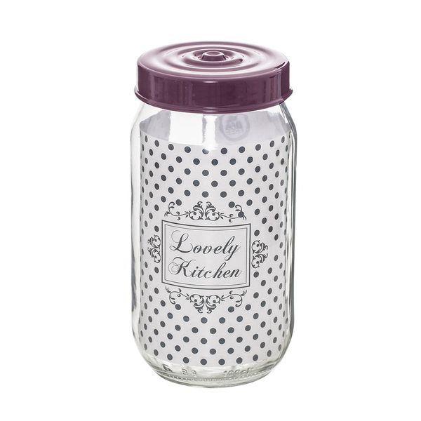 Pote Le Lovely em Vidro com Tampa Roxo 1L Pote Le Lovely em Vidro com Tampa Roxo 1L