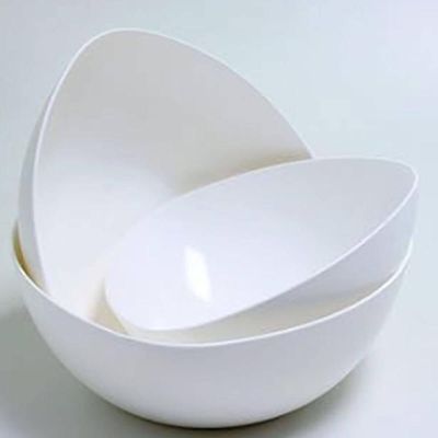 Saladeira Triangular Essential 2,5L Branco Tigela de Plástico Bacia Pipoca Pote Sobremesa Coza