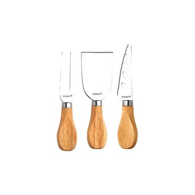 Kit para Queijo Hauskraft em Aço e Madeira 3 Peças