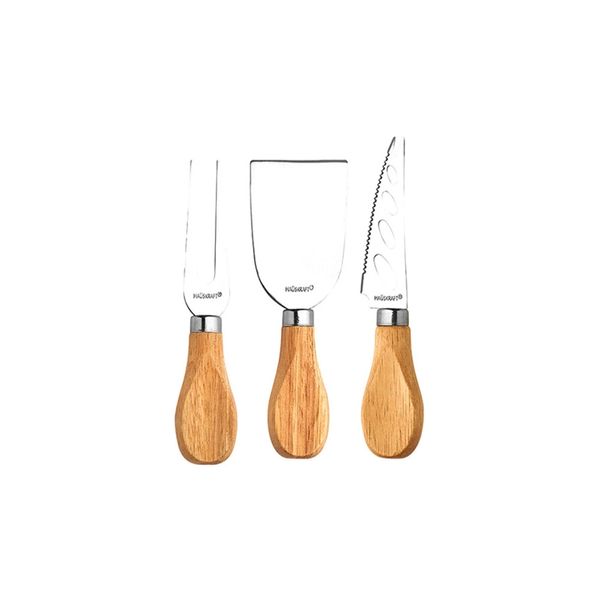 Kit para Queijo Hauskraft em Aço e Madeira 3 Peças