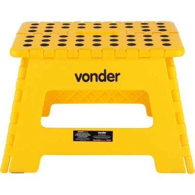 Banqueta plástica dobrável amarela altura 220 mm VONDER