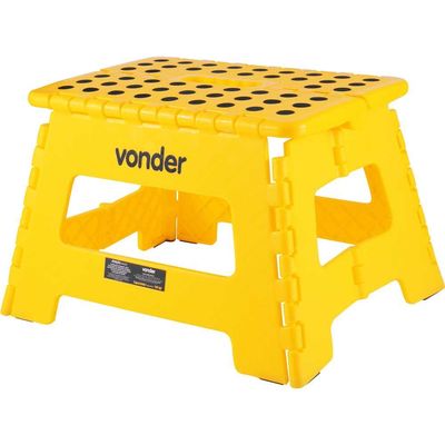 Banqueta plástica dobrável amarela altura 220 mm VONDER