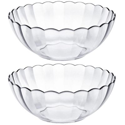 Conjunto 2 Tigelas Saladeiras Redondas 3 Litros Bowls De Vidro Bella Marinex