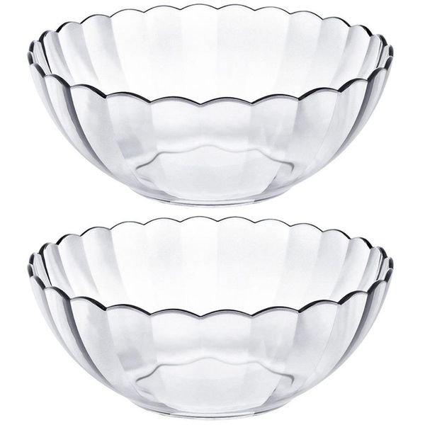 Conjunto 2 Tigelas Saladeiras Redondas 3 Litros Bowls De Vidro Bella Marinex