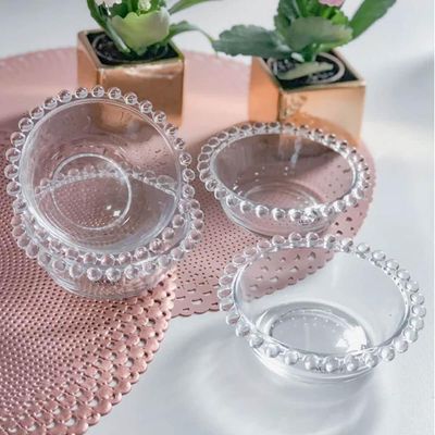 Bowl de Vidro Cristal 180ml Pearl Tigela Transparente Servir Sobremesas Petiscos Wolff