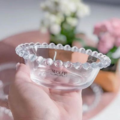Bowl de Vidro Cristal 180ml Pearl Tigela Transparente Servir Sobremesas Petiscos Wolff