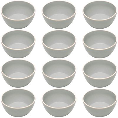 Kit 12 Tigelas de Melamina Bowl Cinza 600ml Class Wolff Sobremesas Porções Sopas