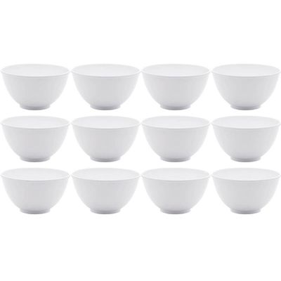 Jogo de 12 Cumbucas de Melamina Branca Bowls para Restaurantes Padarias Basic Lyor