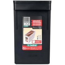 Kit 10 Arquivos Plásticos 42x27cm Estreito Furação Ordene Etiqueta Identificadora Preto