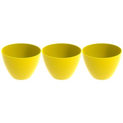 Kit 3 Tigelas Redonda Grande 6,2L Amarela Crippa Servir Salada Frutas Pratos Quentes