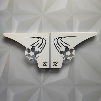Par de Mão Francesa Aço Branca Decorativa 20cm Futebol Bola Rápida Zarg