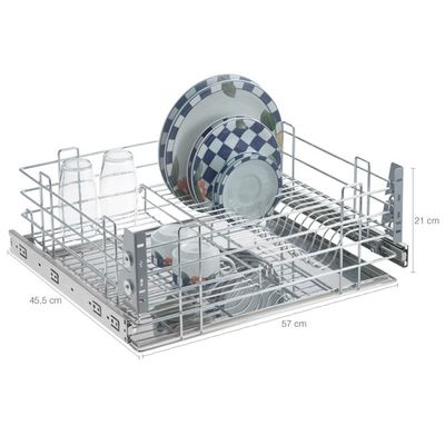 Gaveta Escorredor De Louça Porta Prato 57cm Com Bandeja Inox