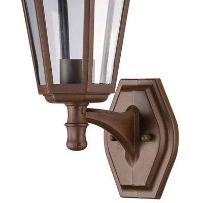 Arandela de Parede Marrom Bivolt Luminária Colonial Lente Transparente Dital Linha Grega