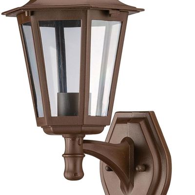 Arandela de Parede Marrom Bivolt Luminária Colonial Lente Transparente Dital Linha Grega