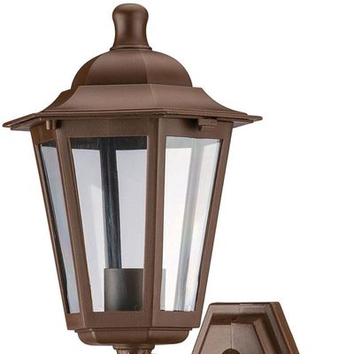 Arandela de Parede Marrom Bivolt Luminária Colonial Lente Transparente Dital Linha Grega