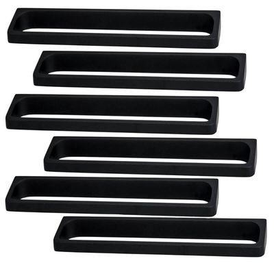 Conjunto 6 Puxadores Toulon 2544 Preto Fosco para Móveis Armários Gavetas Torralba