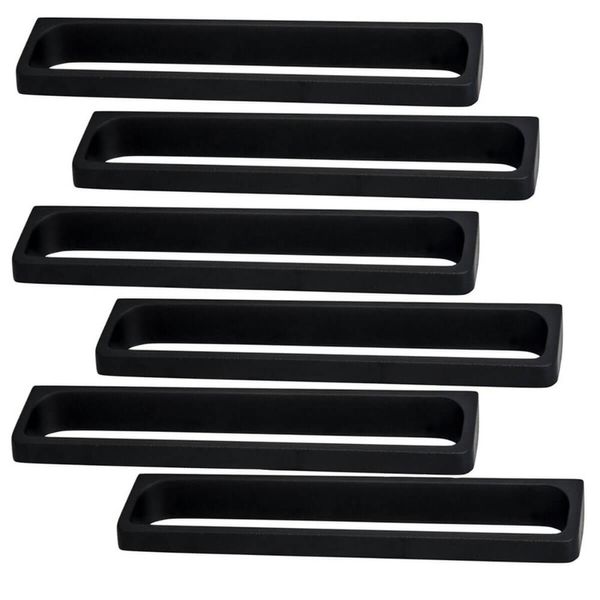 Conjunto 6 Puxadores Toulon 2544 Preto Fosco para Móveis Armários Gavetas Torralba