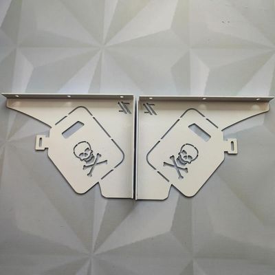 Mão Francesa Branca 20cm 4x4 Galão Caveira Decorativa em Aço Zarg