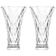 2 Vasos de Vidro Lyor Diamond Transparente 13x20cm Decorativo para Arranjo de Flores