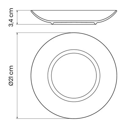 Prato Fundo Tramontina de Porcelana Branca 21cm Leonora para Sopa Risoto Avulso