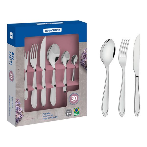 Faqueiro Laguna 30 Peças Inox 66906/454 Tramontina Faqueiro Laguna 30 Peças Inox 66906/454 Tramontina