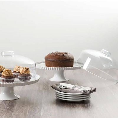 4 Cúpulas de Plástico 24cm Clear para Bolos Tortas Doces Pratos Haus Concept Cristal