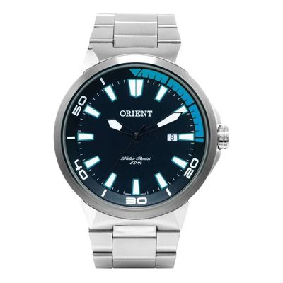 Relógio de pulso nalógico Masculino Orient MBSS1196A prateado