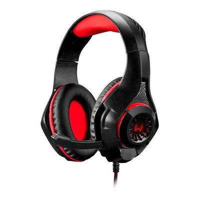 Fone ouvido over-ear gamer Warrior PH219 preto vermelho Led