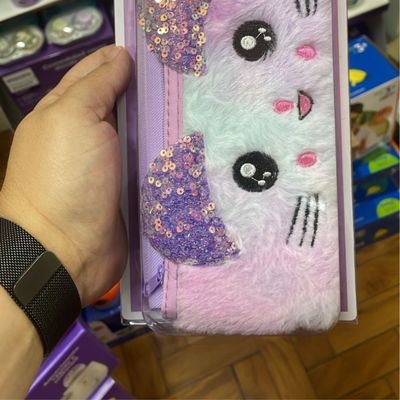 ESTOJO ESCOLAR MIAU LILÁS COM ORELHAS GATINHA FF9022 - FOFY