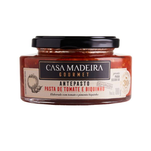 ANTEPASTO CASA MADEIRA GOURMET TOMATE E BIQUINHO 180G