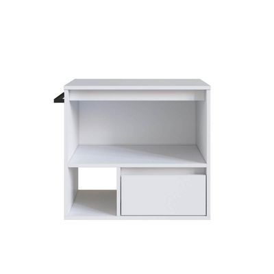 Gabinete de Banheiro Suspenso Branco 60cm com Toalheiro 1 Porta e 1 Gaveta BH8050