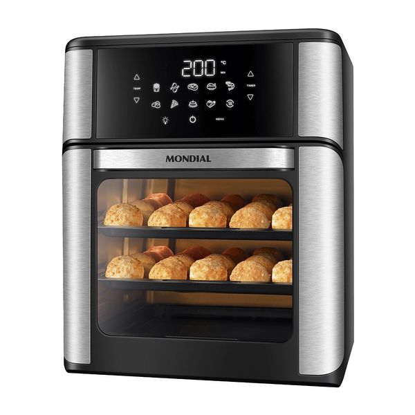 Fritadeira Elétrica Air Fryer Mondial Forno Oven AFON-12L-BI Preta 12L - 220V