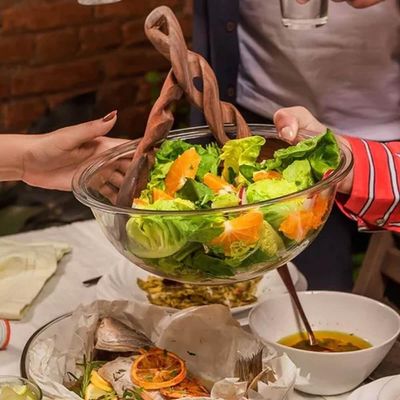 6 Tigela de Vidro Marinex Redondas 1,5L Potes Bowls Plus Astral para Saladas Sobremesas Receitas